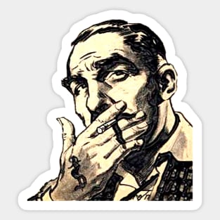 man smoking cigarette tattooed hand Sticker